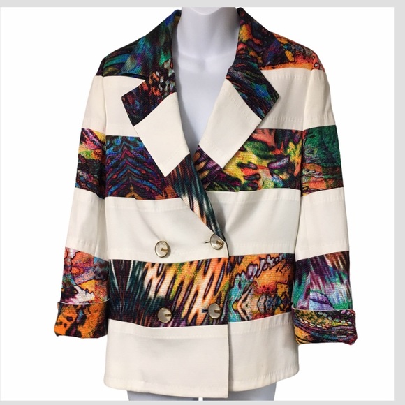 Escada Couture Multi Color Blazer Size 40 - Picture 4 of 16